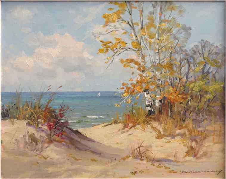 Appraisal: CHARLES VICKERY AMERICAN - DUNES Oil on canvasboard signed lower