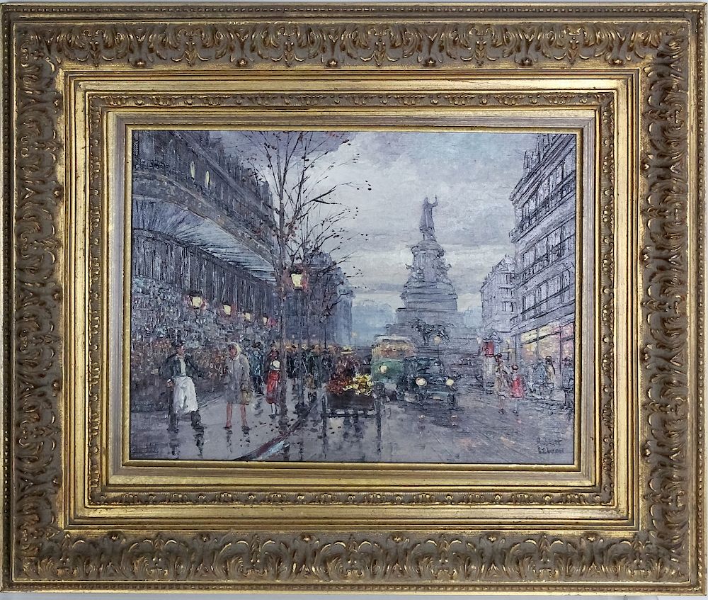 Appraisal: Robert Lebron - Parisian Street Painting Robert Lebron - American