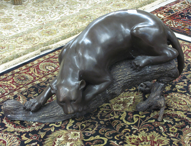 Appraisal: BRONZE WILDLIFE FLOOR SCULPTURE the study of a black panther