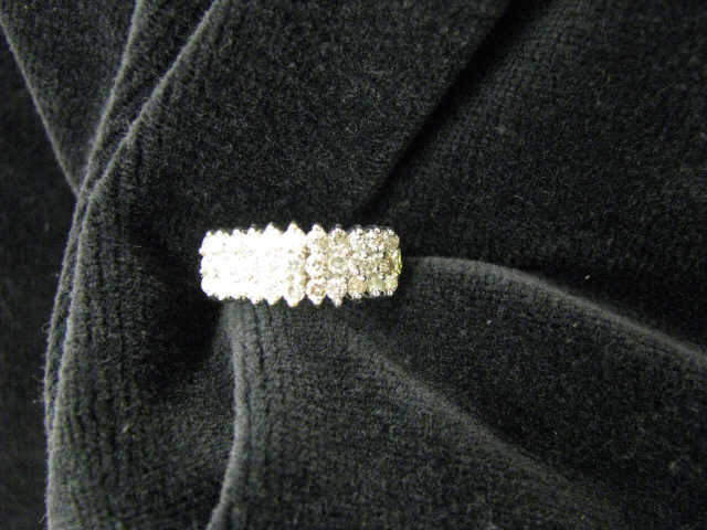 Appraisal: Diamond Ring triple row band with carat of diamonds in