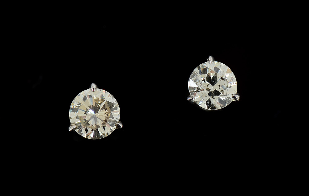 Appraisal: CTW DIAMOND STUD MARTINI STYLE EARRINGS K white gold diamond