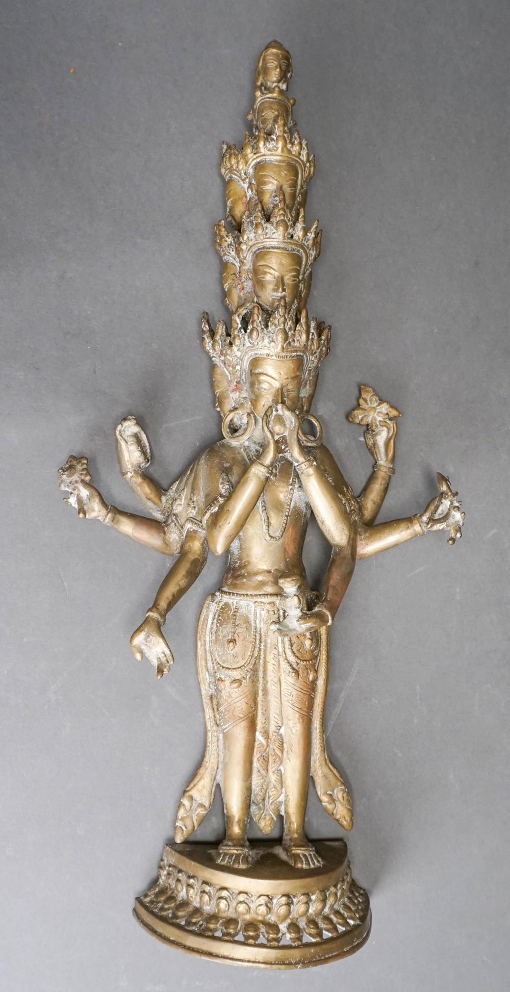 Appraisal: SOUTH ASIAN BRASS FIGURE OF DURGA H IN CM South