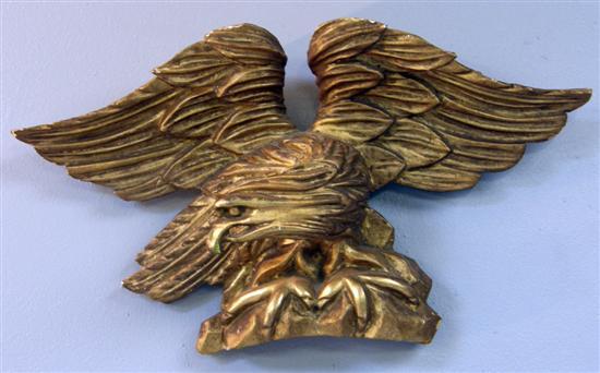 Appraisal: th century carved and gilt eagle finial h w in