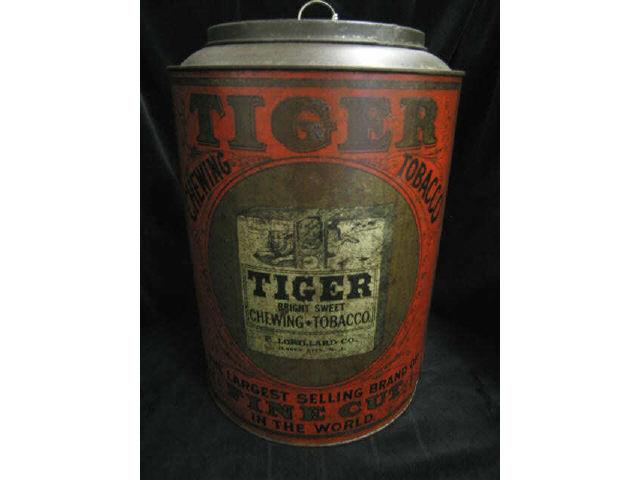 Appraisal: Early Tobacco Store Sales Tin Bright Tiger chewing tobacco Packages