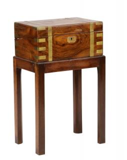 Appraisal: English Brass Bound Walnut Lap Desk on Stand English last