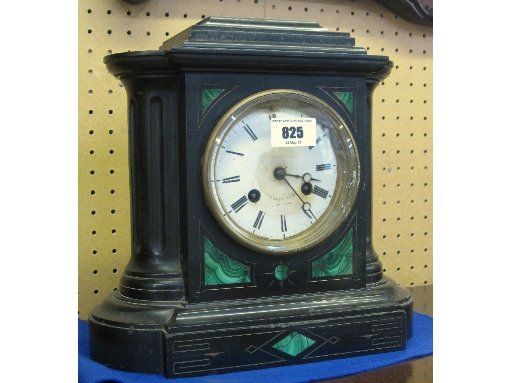 Appraisal: Victorian black slate mantle clock