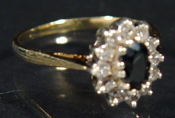 Appraisal: ct gold diamond and sapphire ring