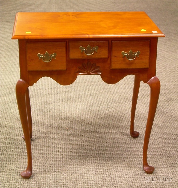 Appraisal: Queen Anne Style Carved Cherry Lowboy from Eldred Wheeler ht