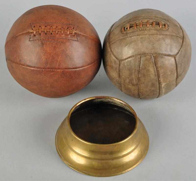 Appraisal: Lot of Early Laced Basketballs Description Includes one with a