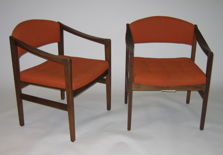 Appraisal: MONARCH FURNITURE NORTH CAROLINA Four Danish style teak open armchairs