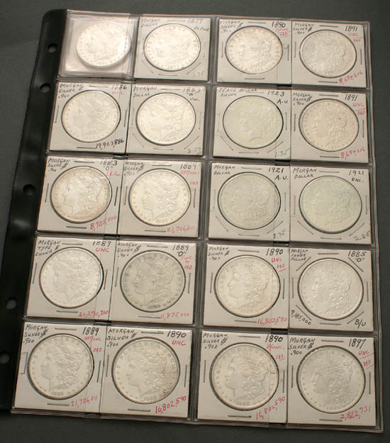 Appraisal: Group of Forty U S Morgan and Peace-Type Silver Dollars