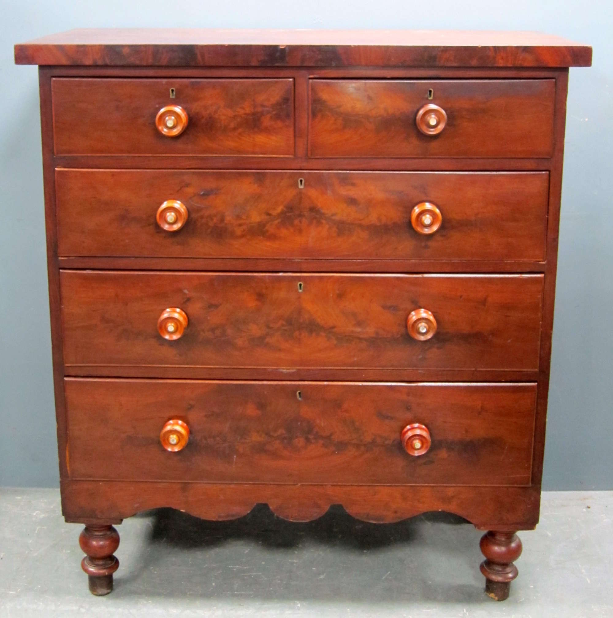 Appraisal: Victorian mahogany chest of two short over three long drawers