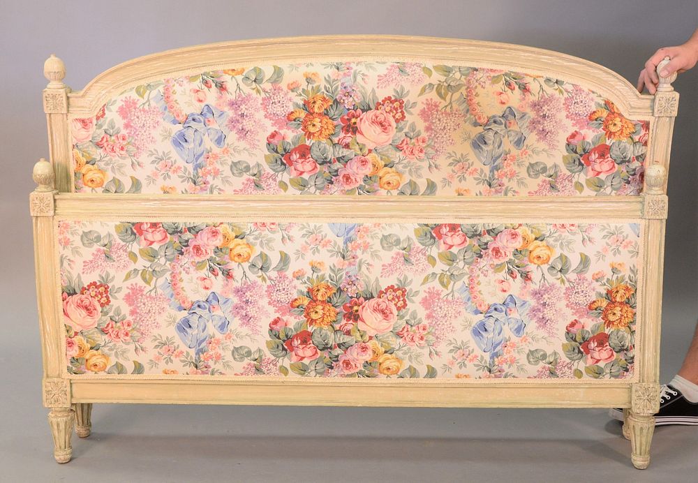 Appraisal: Two French style beds each with upholstered inserts and rails