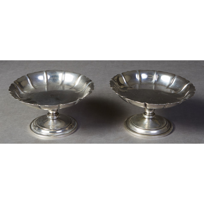 Appraisal: Pair of Sterling Silver Footed Compotes th c by Crichton