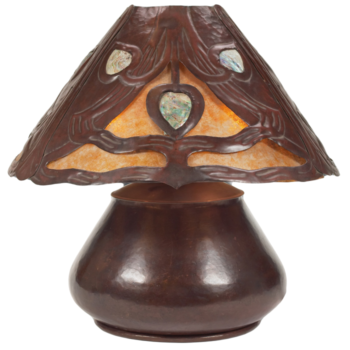 Appraisal: Arts and Crafts lamp in the manner of Elizabeth Eaton