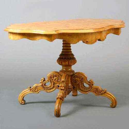 Appraisal: A Scandinavian Rococo Style Birch Oval Pedestal Side Table circa