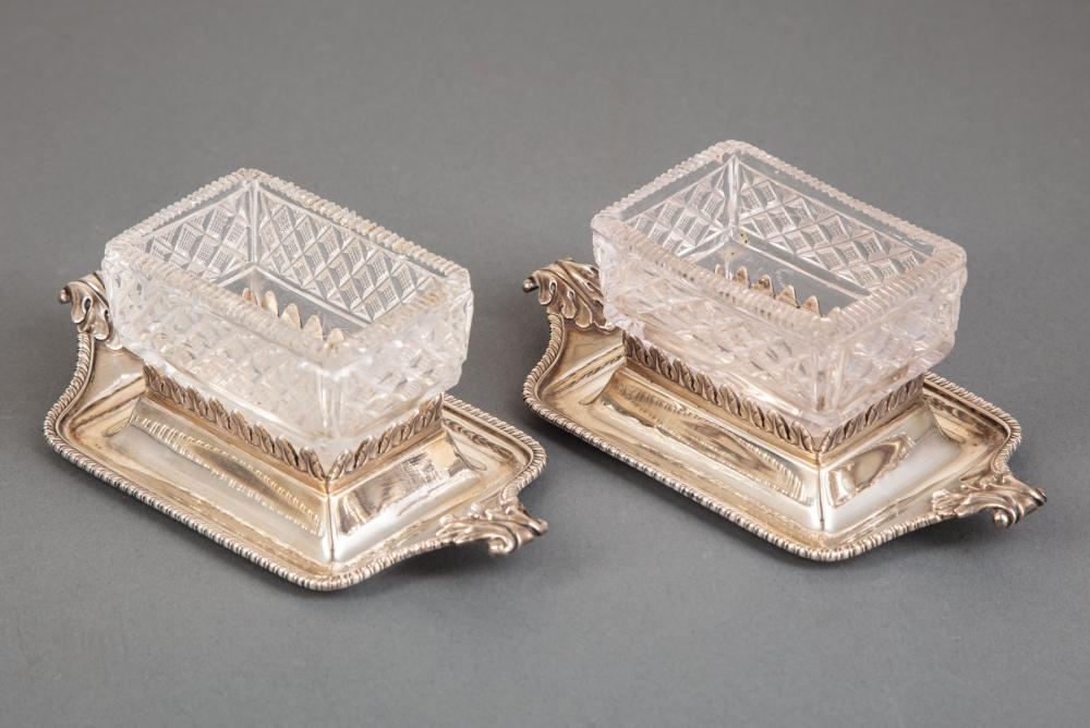 Appraisal: Pair of George III Sterling Silver Salt Cellars Robert and