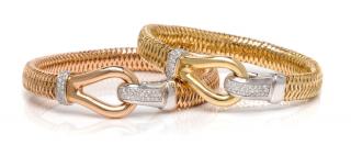 Appraisal: A Collection of Karat Gold and Diamond Primavera Bangle Bracelets