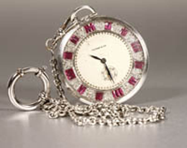 Appraisal: An Art Deco diamond pocket watch Tiffany Co An Art