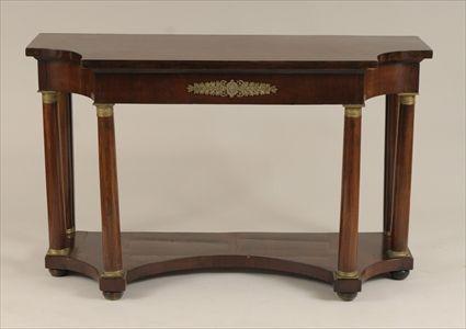 Appraisal: Empire-Style Gilt-Metal Mounted Mahogany Console Table in x ft in