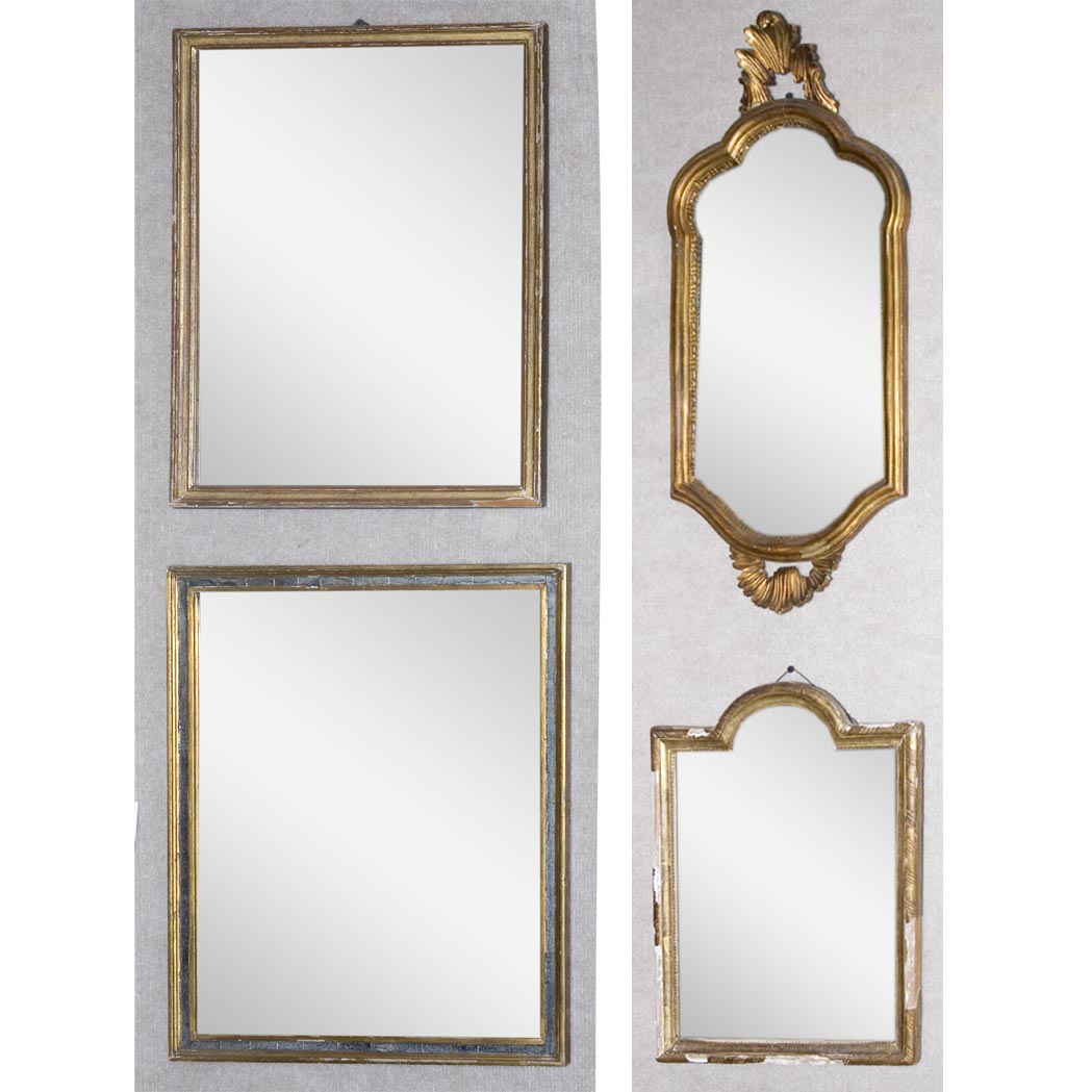 Appraisal: Group of Four Gilt-Wood Mirrors Height of largest inches width