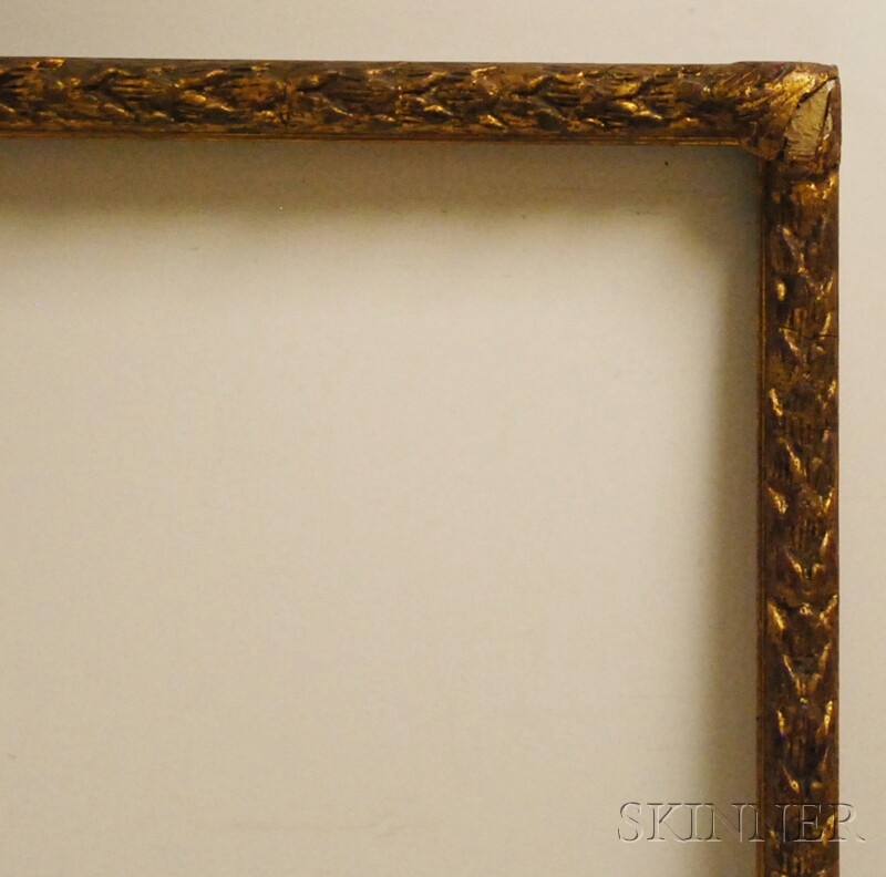 Appraisal: Gilt Carved Acanthus Frame rabbet x overall x in losses