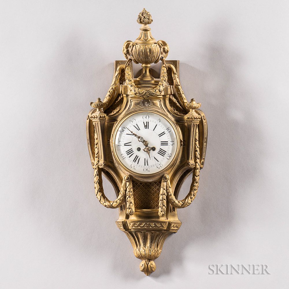 Appraisal: Louis XVI-style Bronze Cartel Clock Louis XVI-style Bronze Cartel Clock