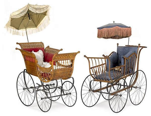 Appraisal: Two Victorian prams one Haywood Wakefield '' h Two Victorian