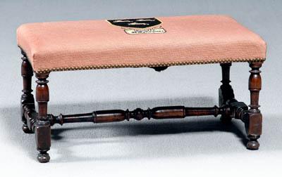 Appraisal: Louis XIV turned walnut bench finely turned legs and H