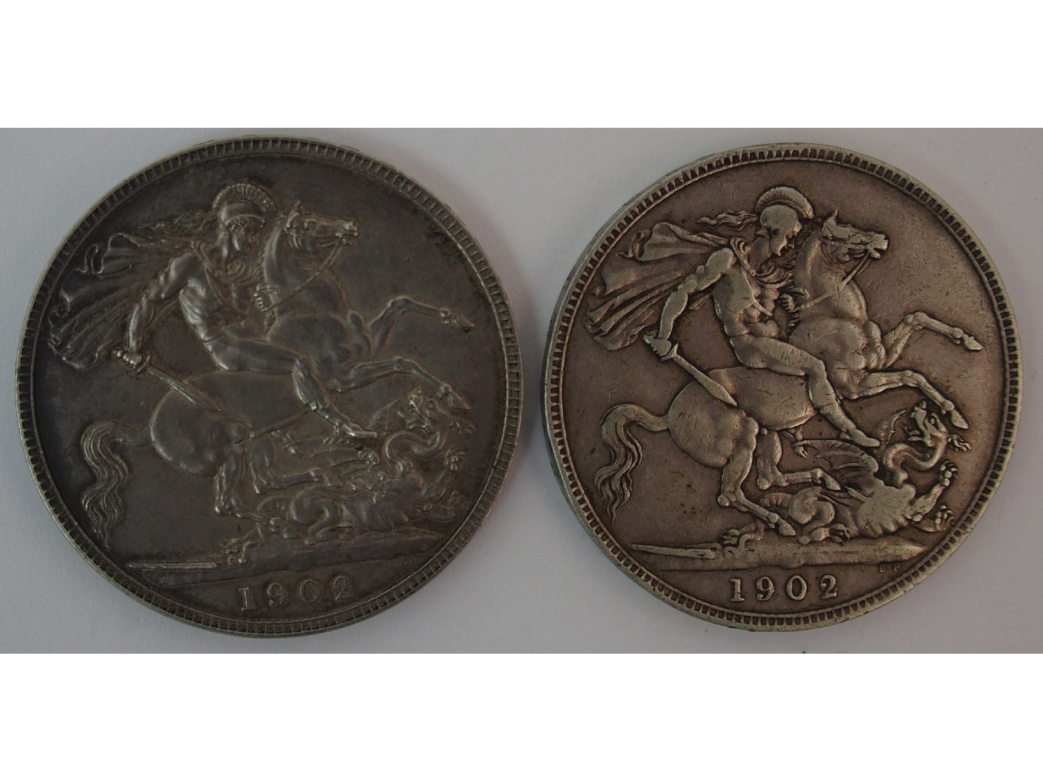 Appraisal: Two Edward VII Crownsone very fine toned one x fine