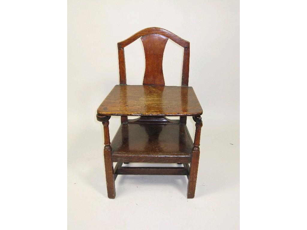 Appraisal: A late th Century elm Child's Chair with splat back