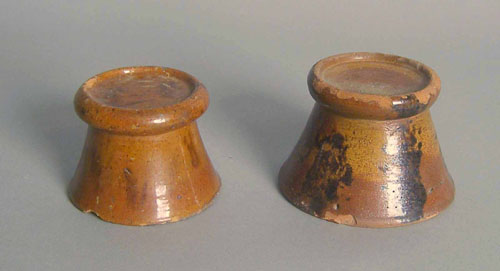 Appraisal: Two redware stands th c h and h