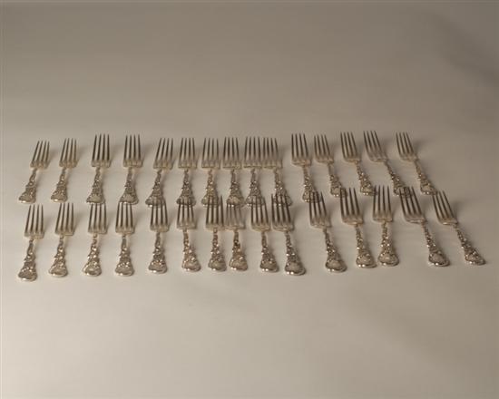 Appraisal: Thirty Pieces of Louis V Sterling Flatware by Durgin to