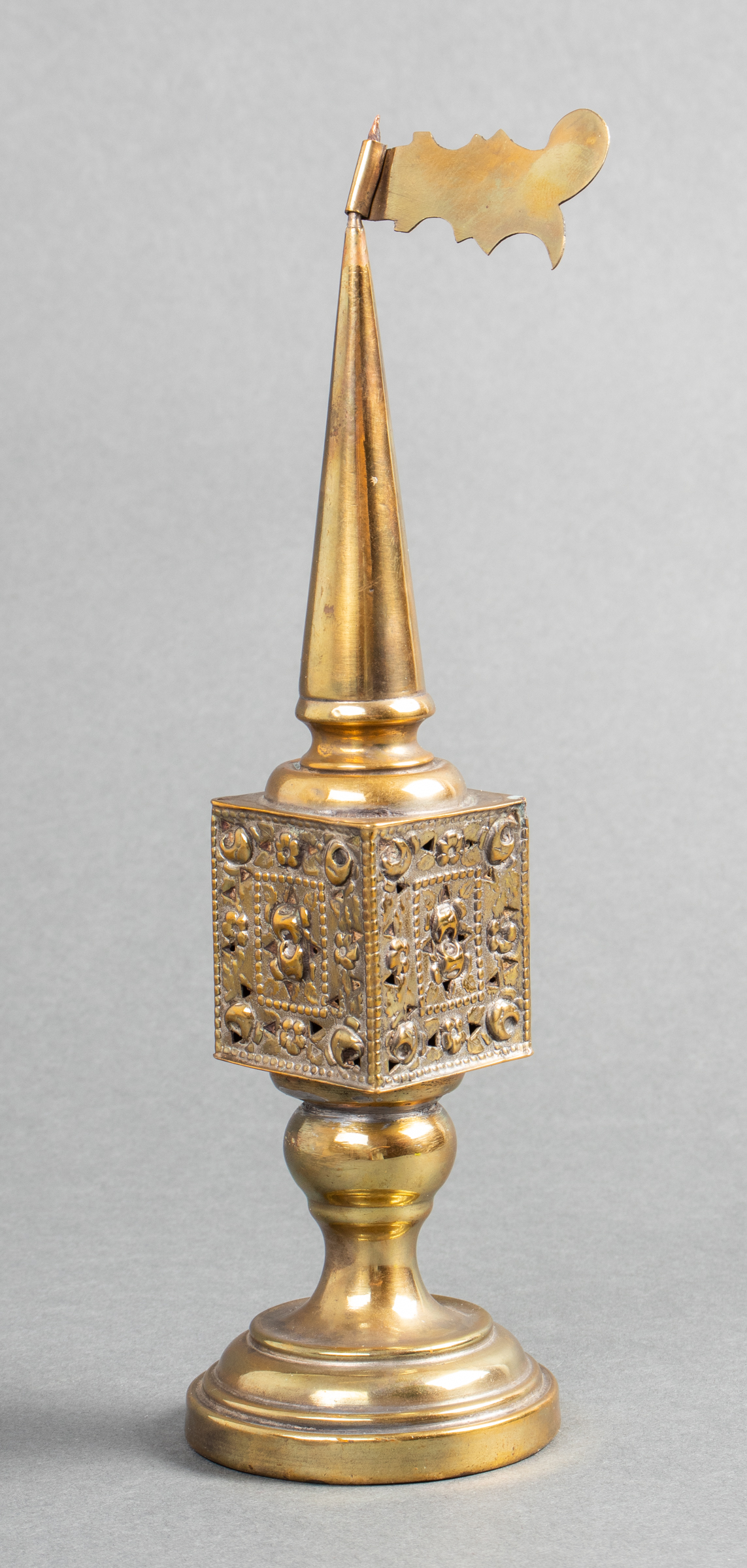 Appraisal: JUDAICA POLISH GILT METAL SPICE TOWER Judaica Polish gilt metal