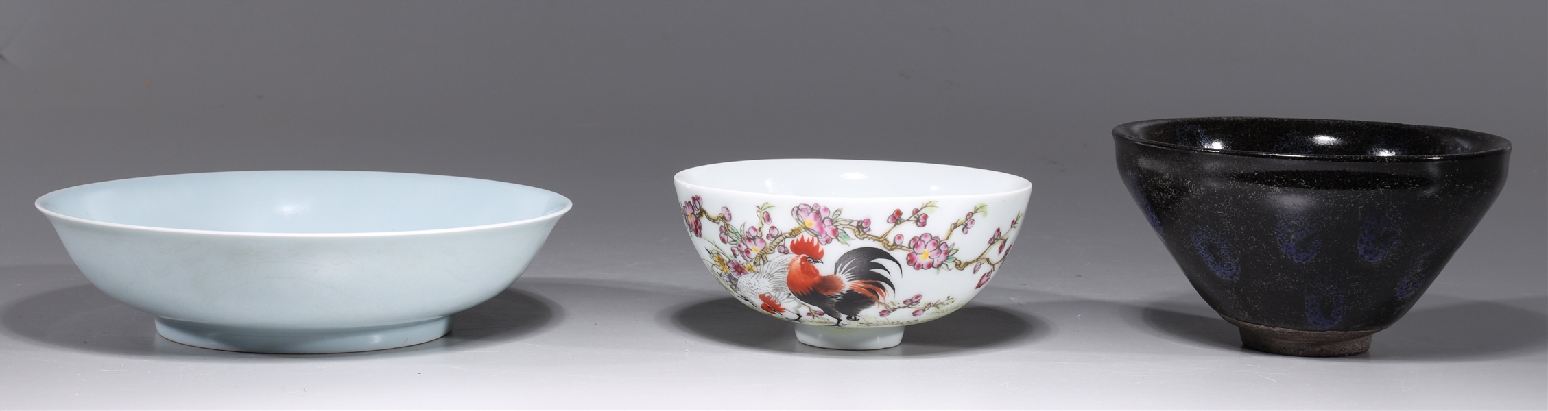 Appraisal: Three Chinese porcelain and ceramic bowls including one Jian ware