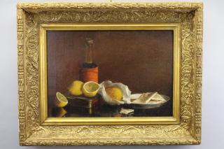 Appraisal: th C Still Life depicting a table of lemons and