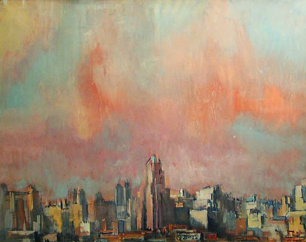 Appraisal: Francis De Erdely Hungarian American - Untitled Cityscape signed 'de