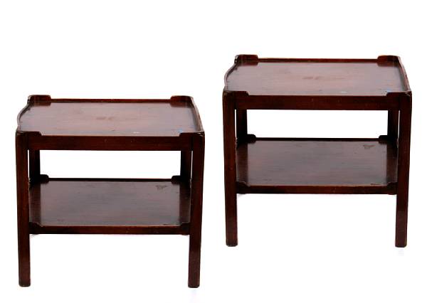 Appraisal: A pair of hardwood side tables height in width in