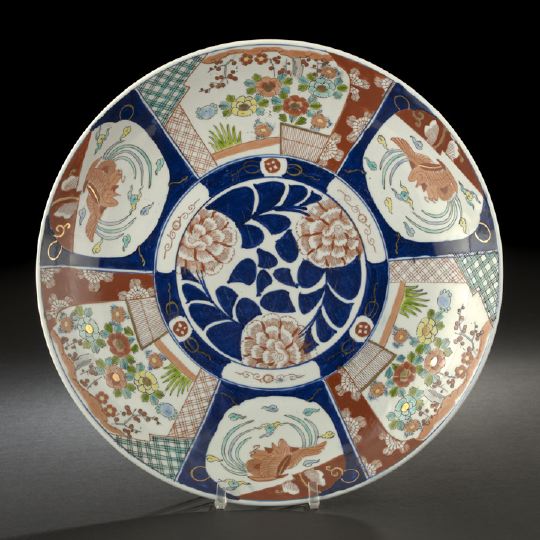 Appraisal: Large Japanese Imari Porcelain Charger first half th century decorated