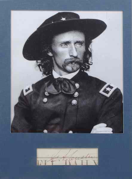 Appraisal: George A Custer Clipped Signature Framed x '' framed copy