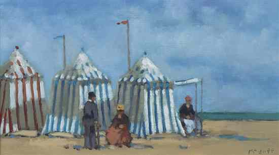 Appraisal: Frederick McDuff American - A Day at the Beach oil