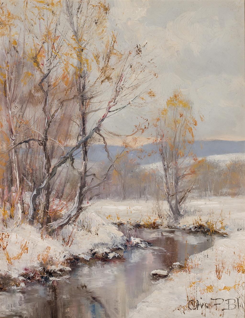 Appraisal: OLIVE PARKER BLACK American - Brook in Winter oil on