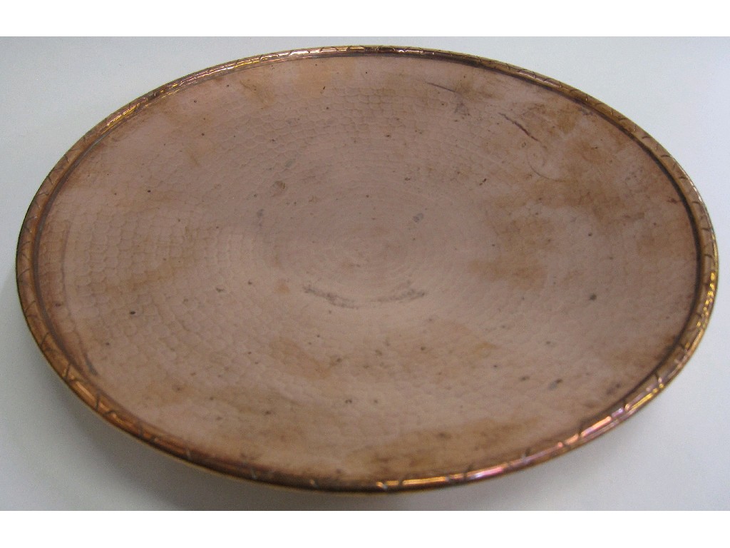 Appraisal: Hand beaten copper dish by L R I Borrowdale