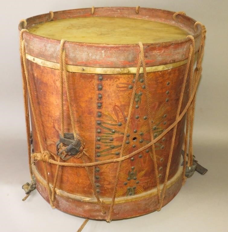 Appraisal: LARGE CIVIL WAR ERA WOODEN BANDED SNARE DRUM BY ALca