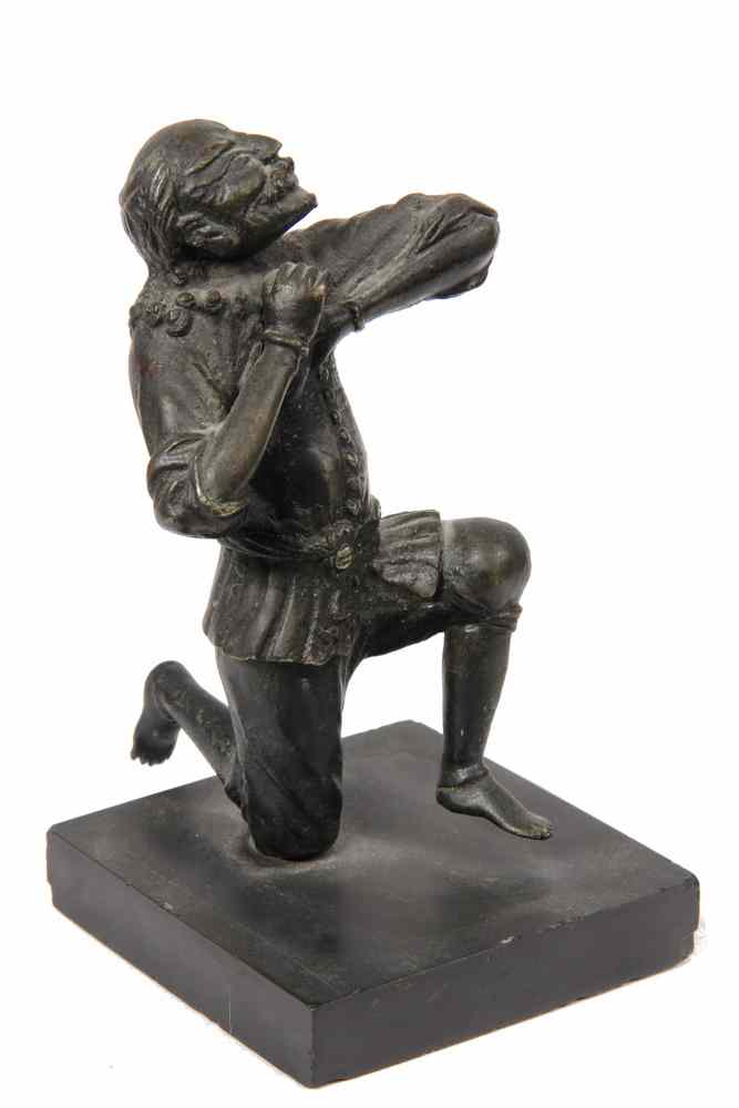 Appraisal: RARE th CENTURY JAPANESE NAMBAN BRONZE OF A KNEELING EUROPEAN