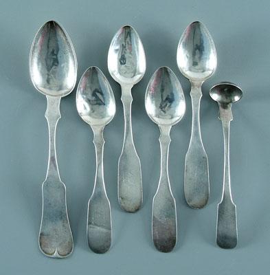 Appraisal: Six Tennessee Kentucky silver spoons coin silver one with spoon