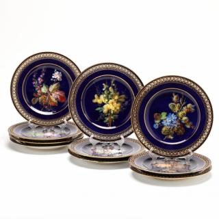 Appraisal: Set of Ten Meissen Cabinet Plates each having a cobalt