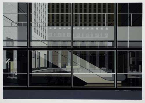 Appraisal: RICHARD ESTES Manhattan Horizontal UL Escalator Color screenprint on Fabriano