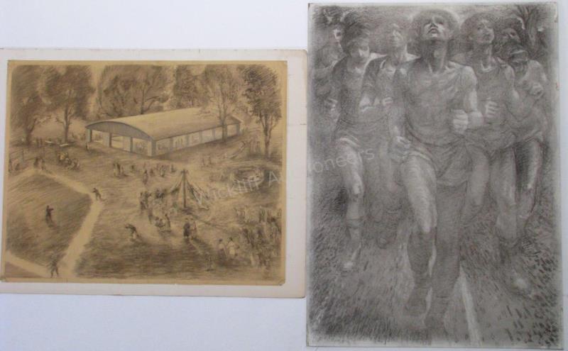 Appraisal: Harry A Davis IN - Paintings Studies including x charcoal