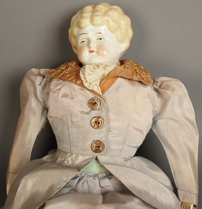 Appraisal: A th C China Doll Probably German with blonde molded